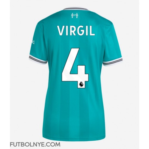 Camiseta Liverpool Virgil van Dijk #4 Tercera Equipación para mujer 2025-26 manga corta Camiseta Liverpool Virgil van Dijk #4 Tercera Equipación para mujer 2025-26 manga corta